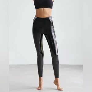 Commando Glossy Control Top Faux Patent Leather Leggings Wet Look XL